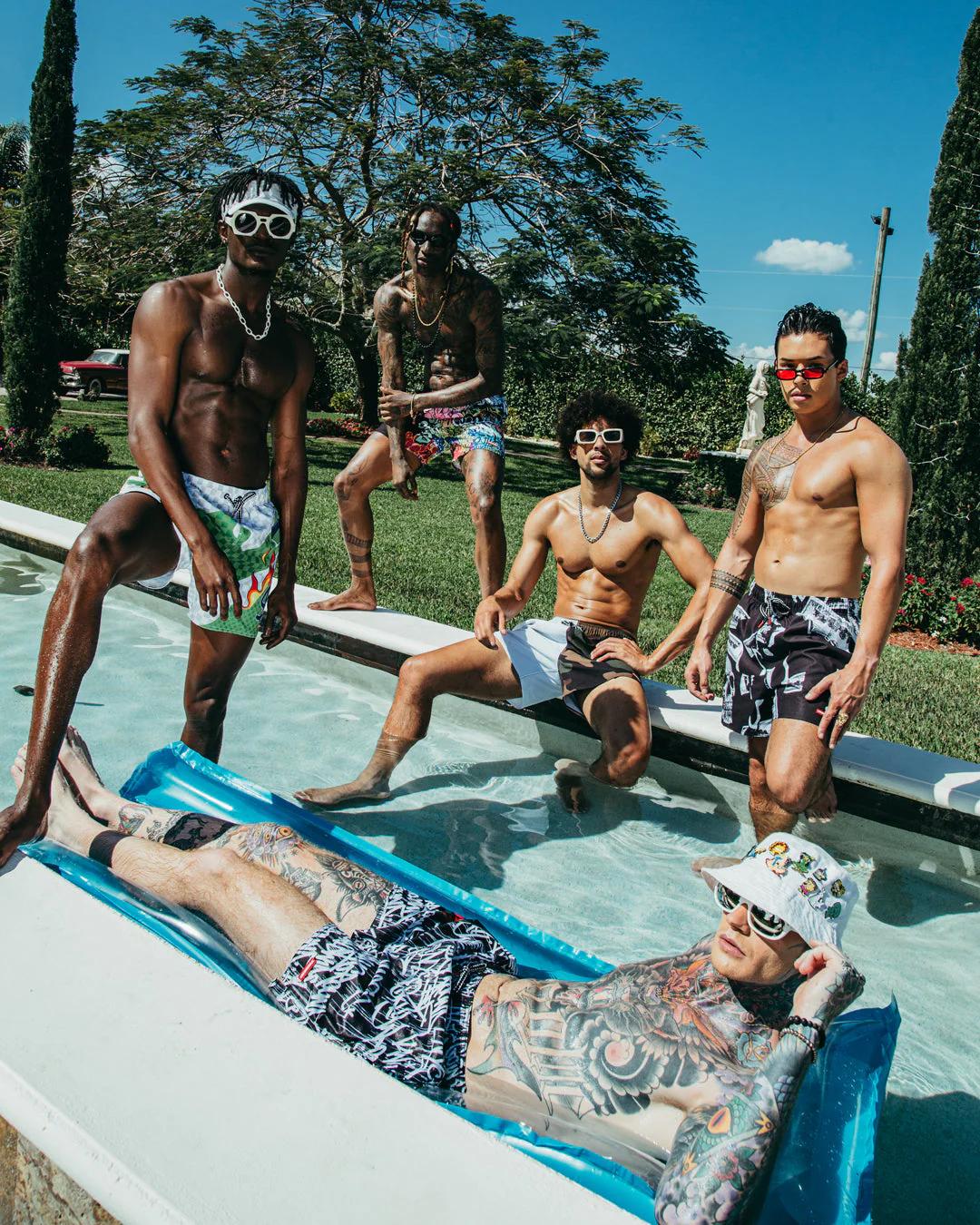 WTF ART SHOTO SWIM TRUNKS | Sprayground Premium
