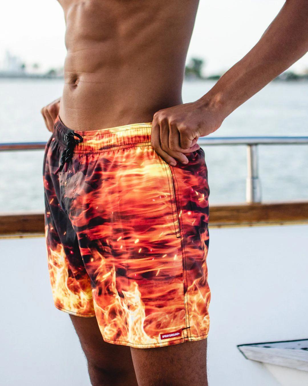 CAMO FIRE SHOTO SWIM TRUNKS | Sprayground Exclusive