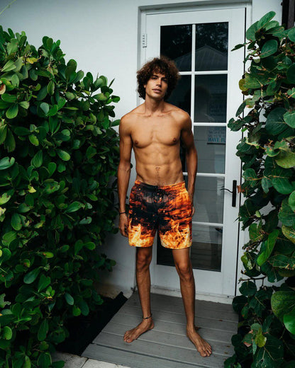CAMO FIRE SHOTO SWIM TRUNKS | Sprayground Exclusive