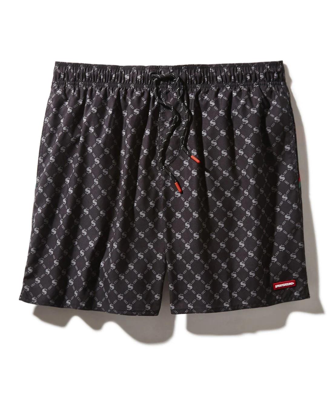 MIDNIGHT MONEY PATTERN SHOTO SWIM TRUNKS | Sprayground Value