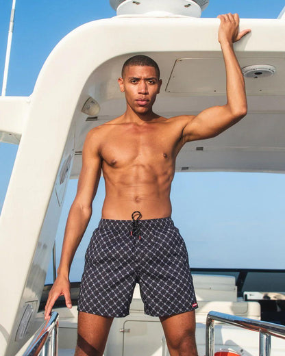 MIDNIGHT MONEY PATTERN SHOTO SWIM TRUNKS | Sprayground Value