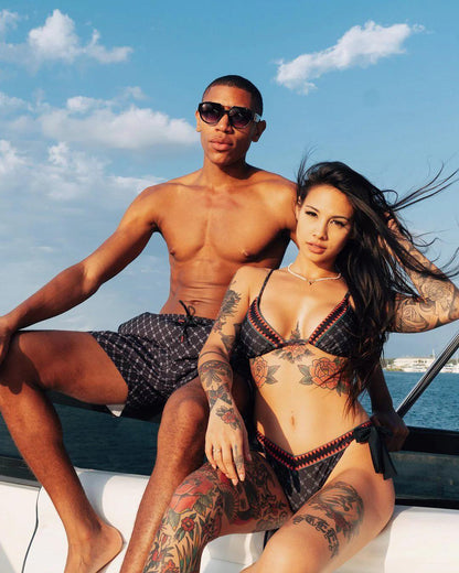 MIDNIGHT MONEY PATTERN SHOTO SWIM TRUNKS | Sprayground Value