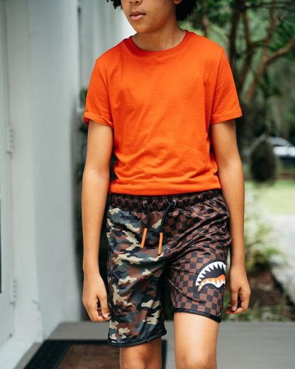 KIDS CHECKS & CAMO SWIM TRUNKS | Sprayground Great Value