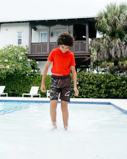 KIDS CHECKS & CAMO SWIM TRUNKS | Sprayground Great Value