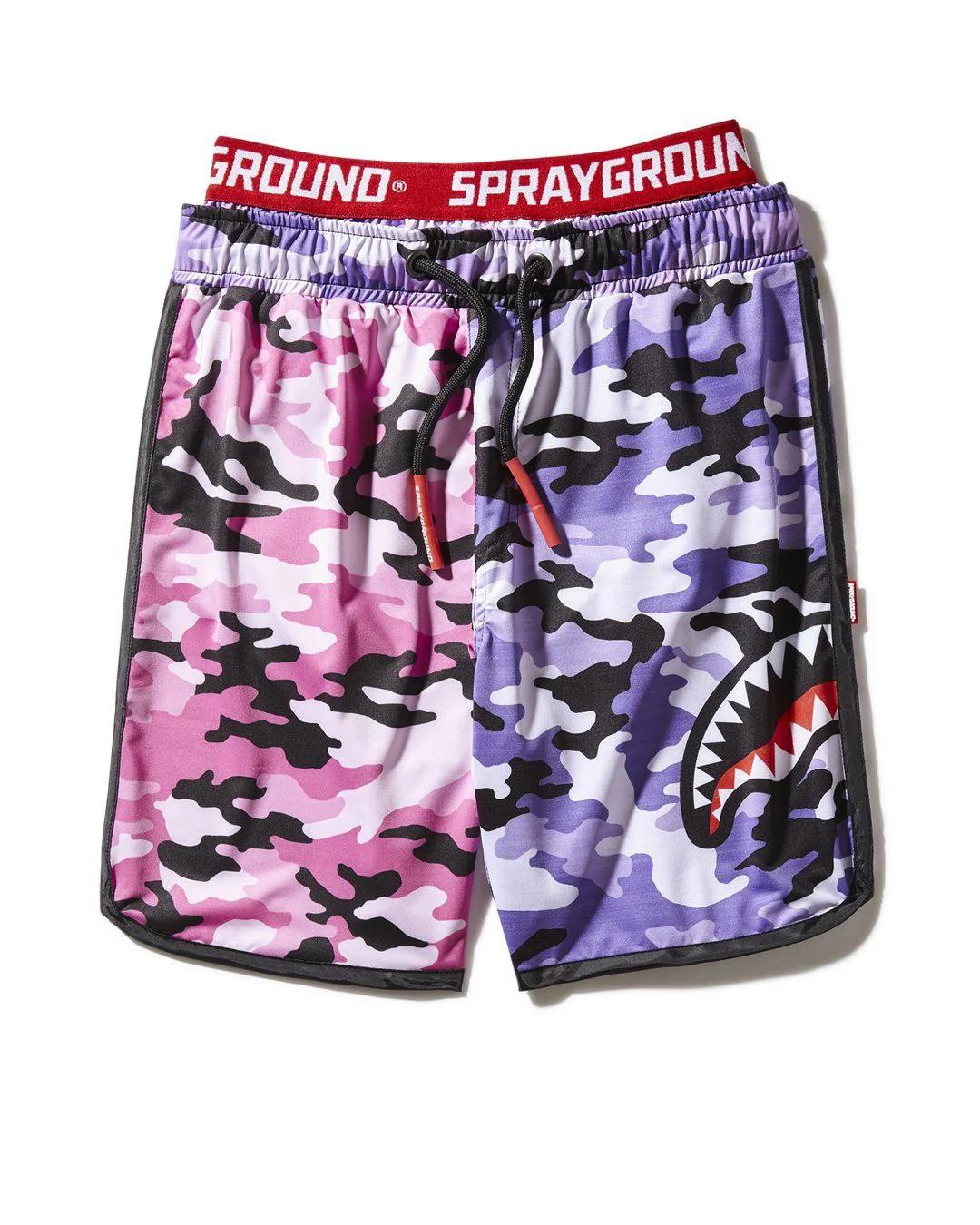 KIDS SPLIT CAMO SWIM TRUNKS | Sprayground Quality