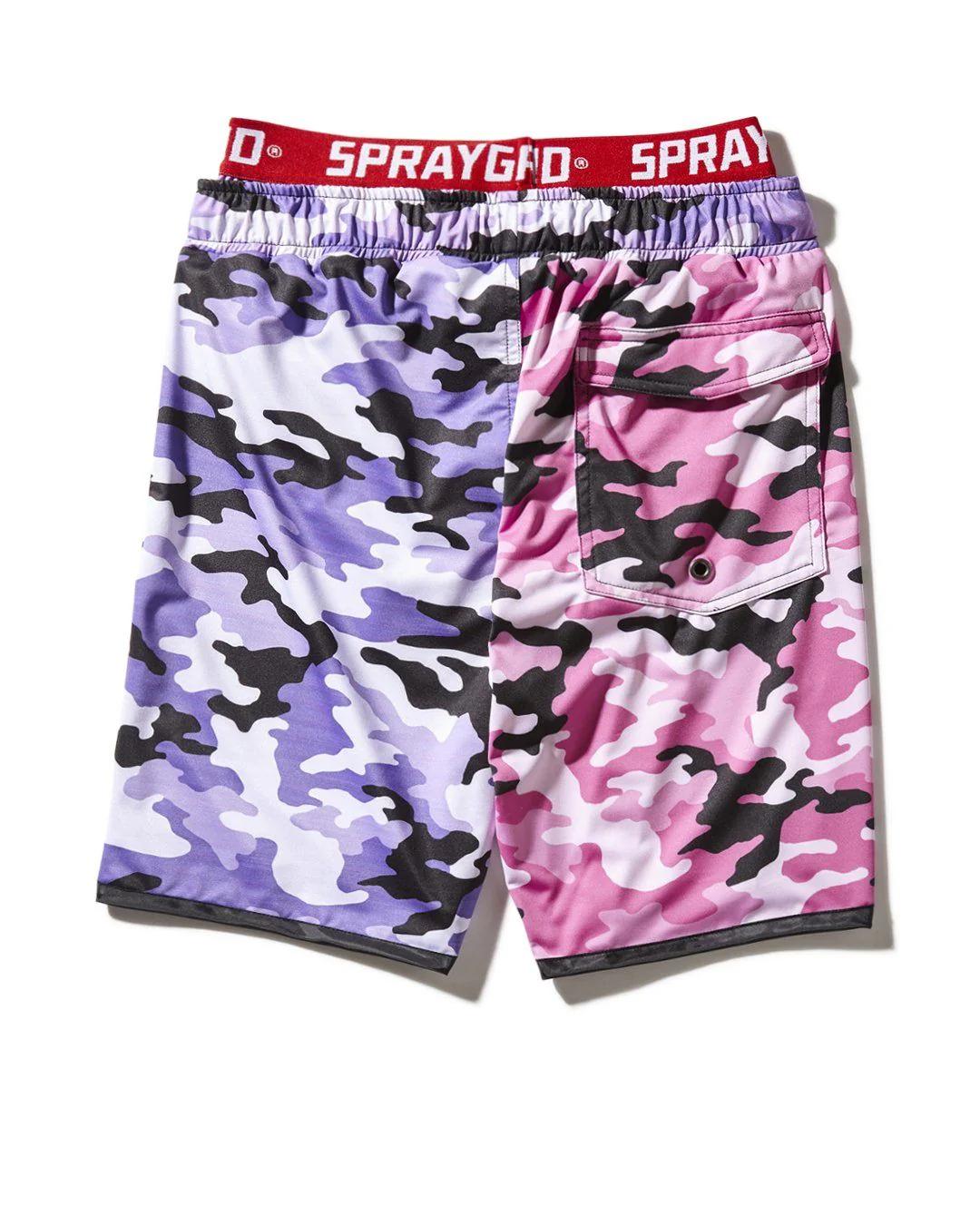 KIDS SPLIT CAMO SWIM TRUNKS | Sprayground Quality