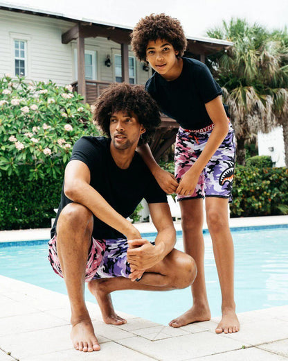 KIDS SPLIT CAMO SWIM TRUNKS | Sprayground Quality
