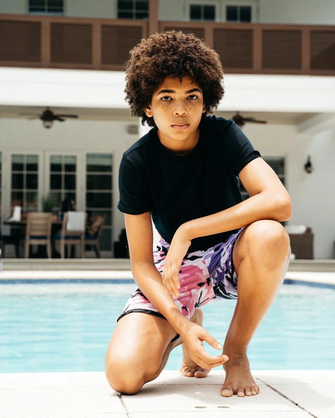 KIDS SPLIT CAMO SWIM TRUNKS | Sprayground Quality
