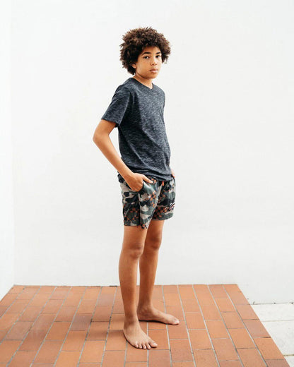 KIDS CAMO CHECKERED SWIM TRUNKS | Sprayground Premium
