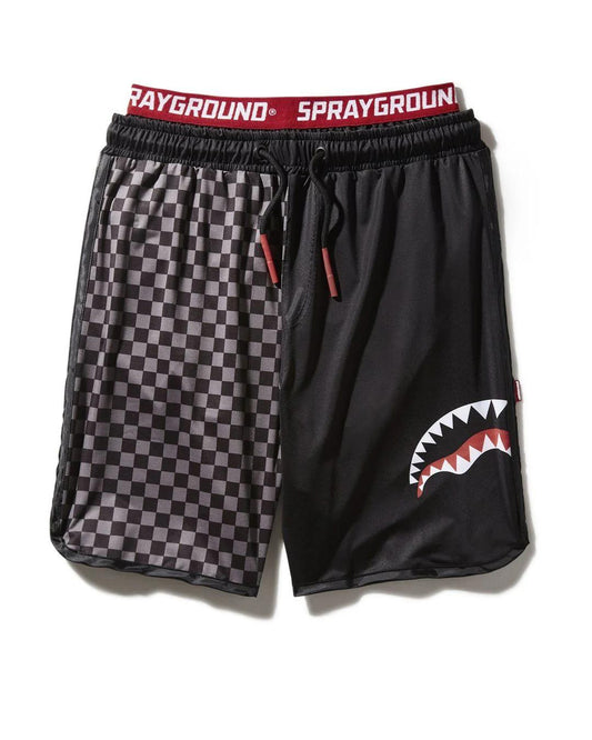 GREY CHECKERED SPLIT CORTO SWIM TRUNKS | Sprayground Popular