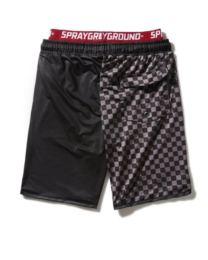 GREY CHECKERED SPLIT CORTO SWIM TRUNKS | Sprayground Popular