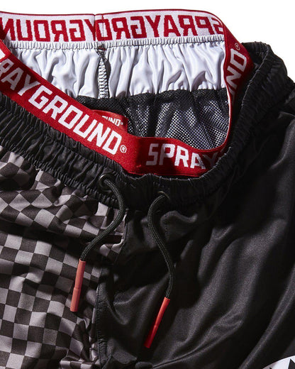 GREY CHECKERED SPLIT CORTO SWIM TRUNKS | Sprayground Popular