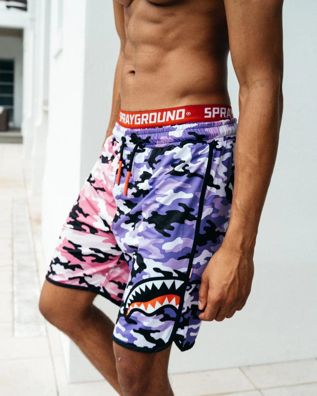 SPLIT CAMO CORTO SWIM TRUNKS | Sprayground Trending