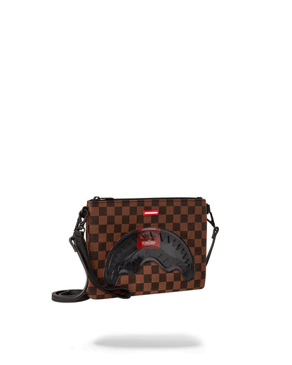 SHARKS IN PARIS CLEAR FOR TAKEOFF CROSSOVER CLUTCH WITH STRAP | Sprayground Signature