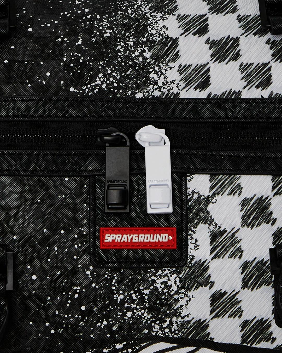 SCRIBBLE DRIBBLE CHECK DUFFLE | Sprayground Trending
