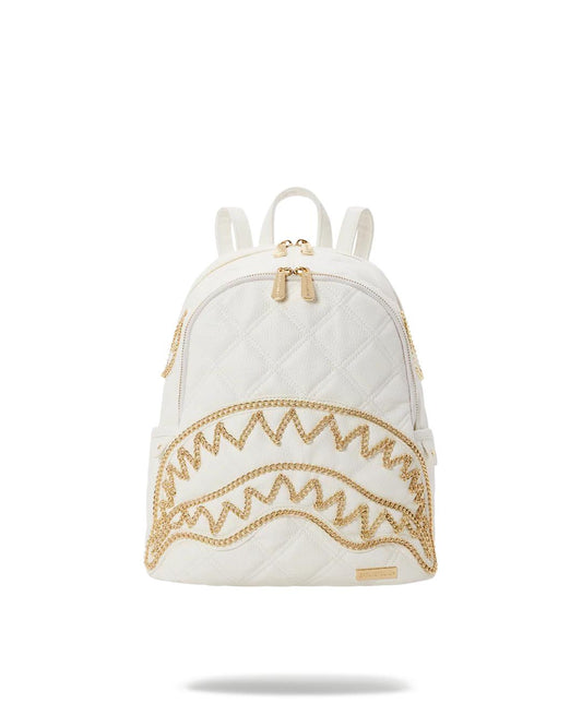 RIVIERA LE BLANC GOLD CHAIN SHARK SAVAGE BACKPACK | Sprayground Featured