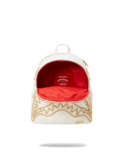 RIVIERA LE BLANC GOLD CHAIN SHARK SAVAGE BACKPACK | Sprayground Featured
