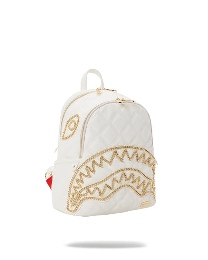 RIVIERA LE BLANC GOLD CHAIN SHARK SAVAGE BACKPACK | Sprayground Featured