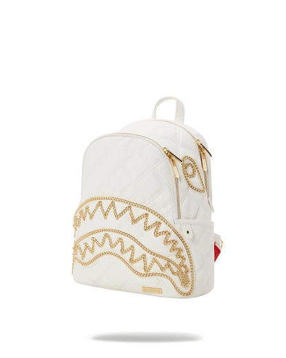 RIVIERA LE BLANC GOLD CHAIN SHARK SAVAGE BACKPACK | Sprayground Featured
