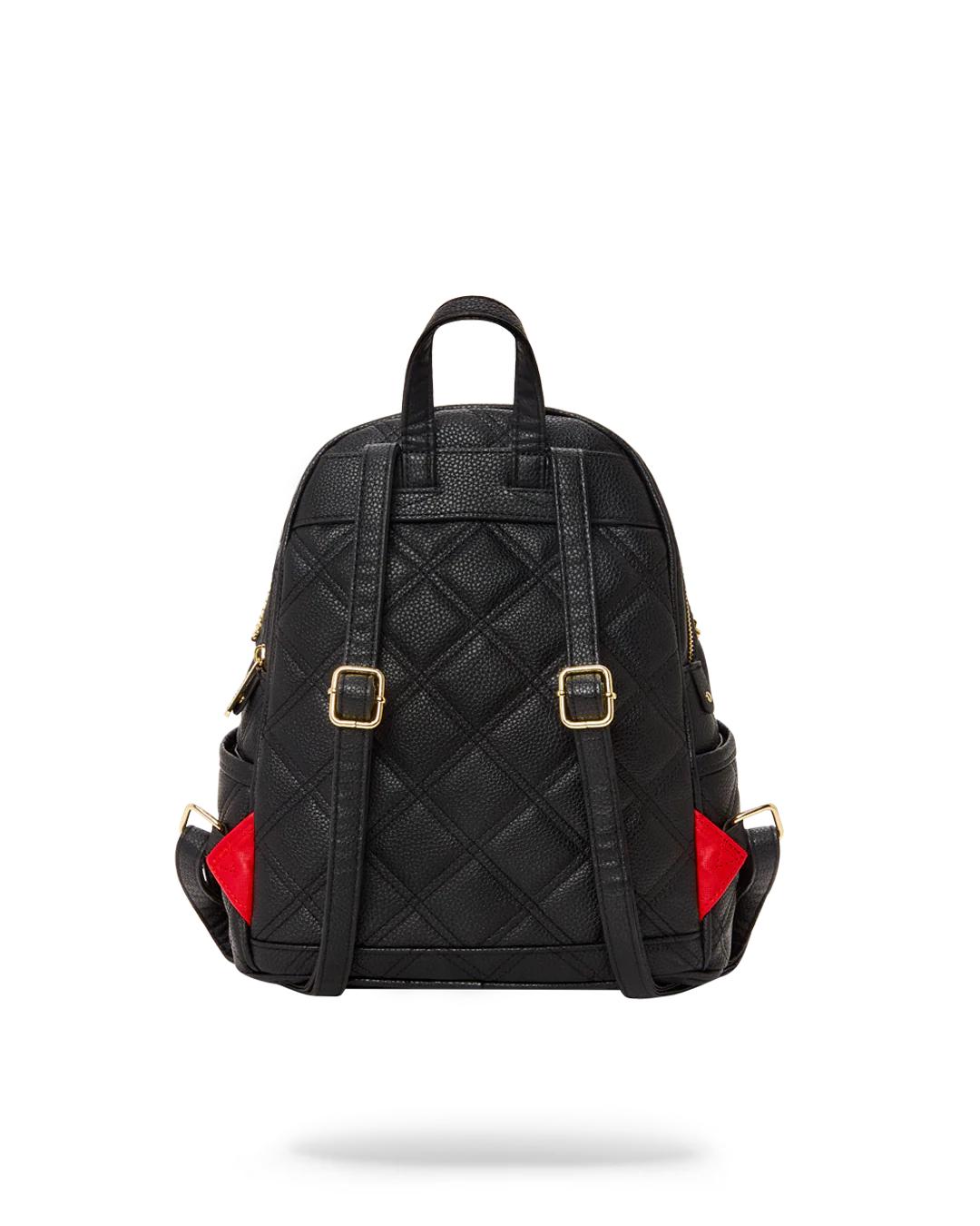 NOIR QUILT GOLD CHAIN SHARK SAVAGE BACKPACK | Sprayground Exclusive