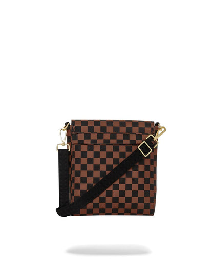 EXTERIOR GOLD ZIP POCKET SHARKS IN PARIS MESSENGER SLING BAG | Sprayground Great Value