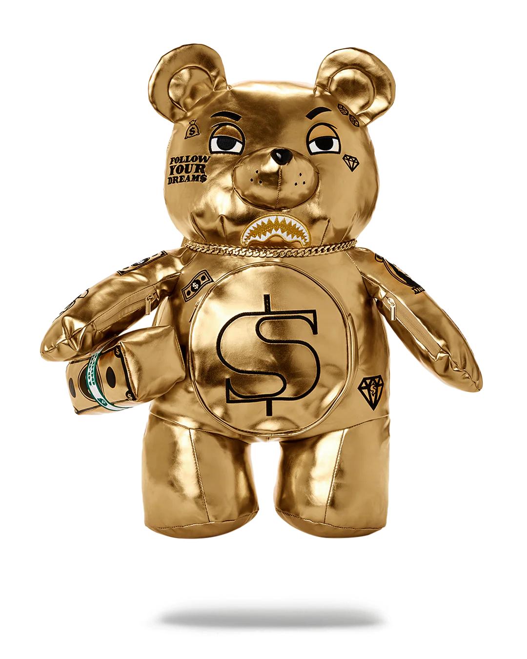GOLD RUSH MONEYBEAR TEDDYBEAR BACKPACK | Sprayground Featured