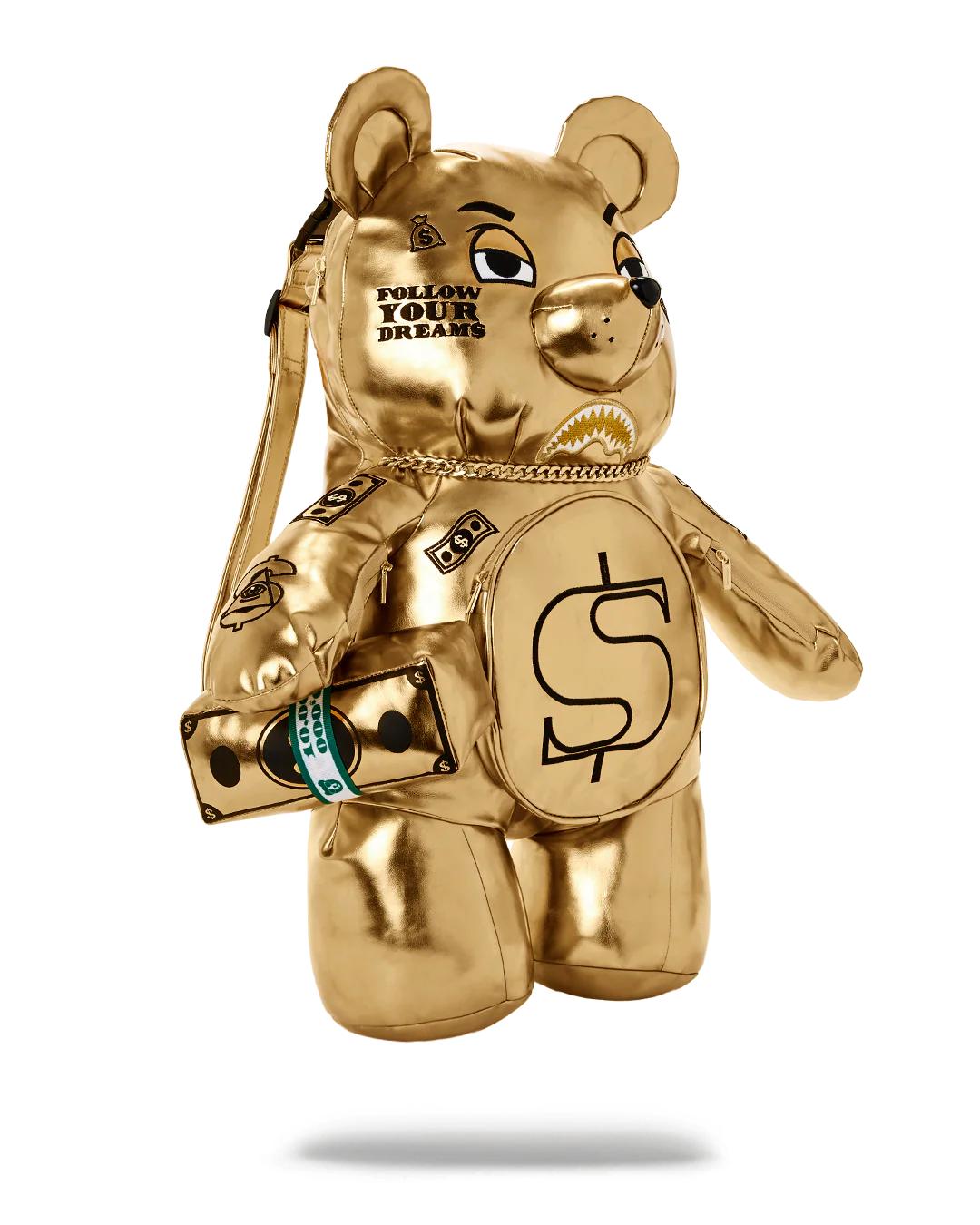 GOLD RUSH MONEYBEAR TEDDYBEAR BACKPACK | Sprayground Featured