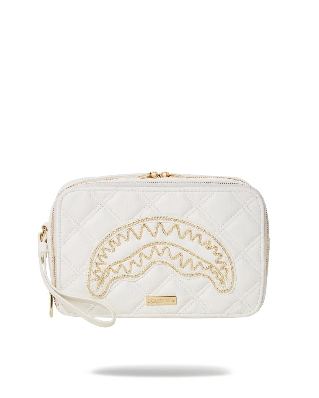 RIVIERA LE BLANC GOLD CHAIN SHARK TOILETRY BAG | Sprayground Signature