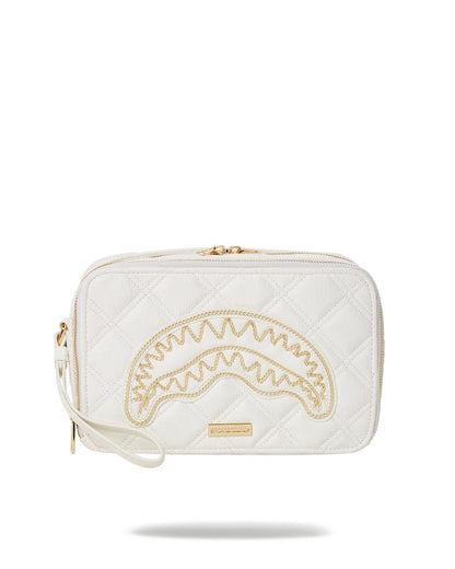 RIVIERA LE BLANC GOLD CHAIN SHARK TOILETRY BAG | Sprayground Signature