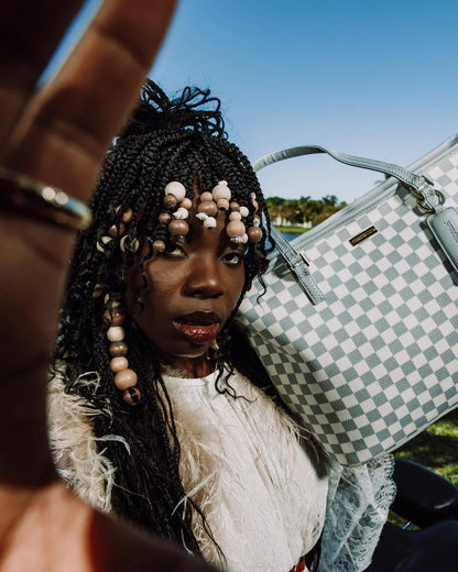 KNIT SHARKS IN PARIS IN CREAM TOTE | Sprayground Best Seller
