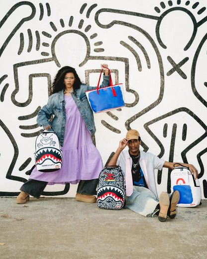 KEITH HARING THE BIG BLUE PURSE ART TOTE | Sprayground Quality