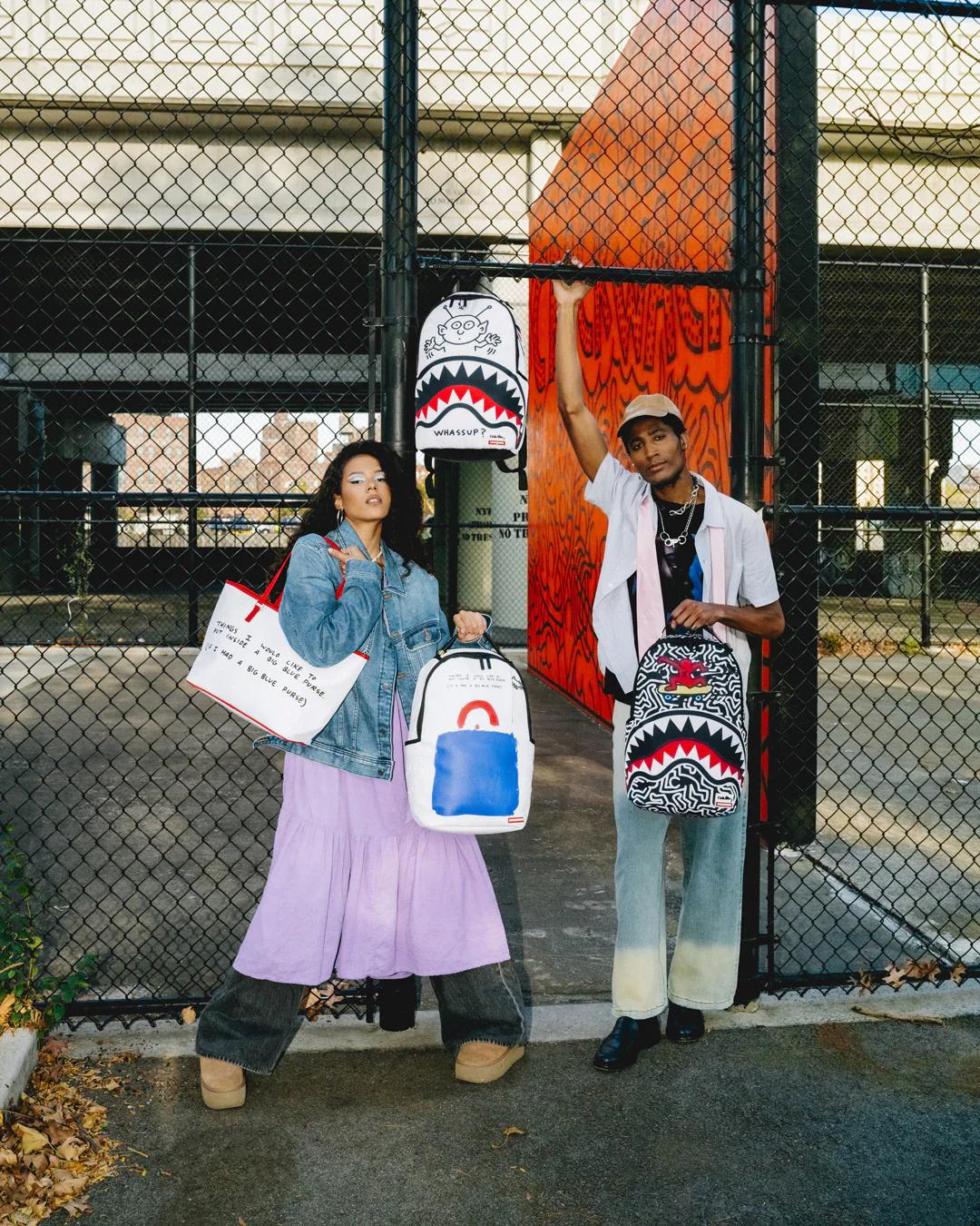 KEITH HARING THE BIG BLUE PURSE ART TOTE | Sprayground Quality
