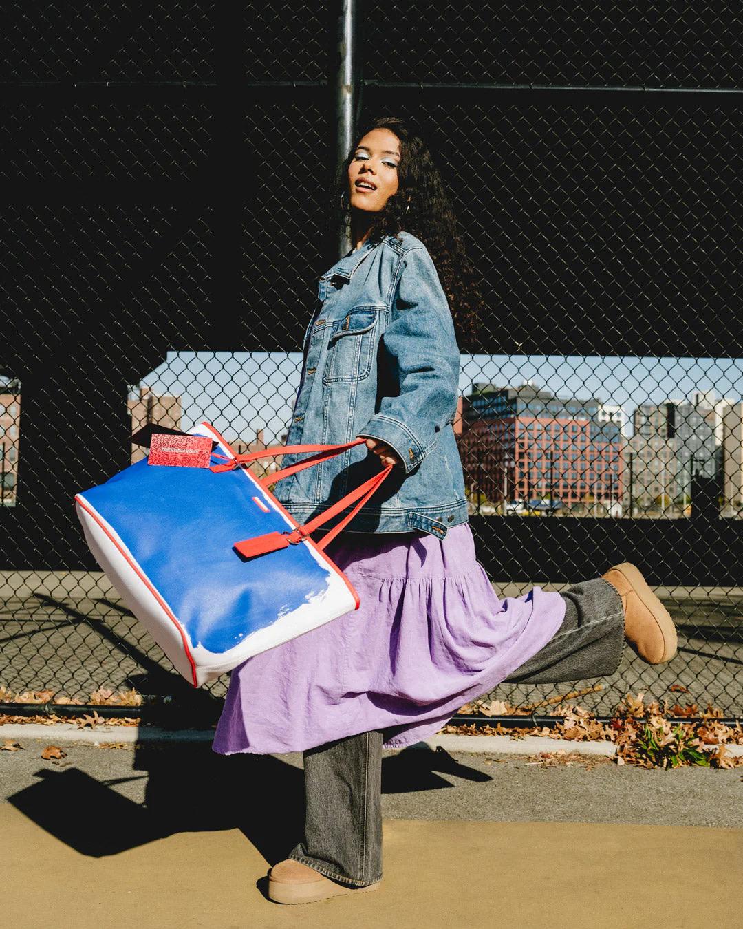 KEITH HARING THE BIG BLUE PURSE ART TOTE | Sprayground Quality