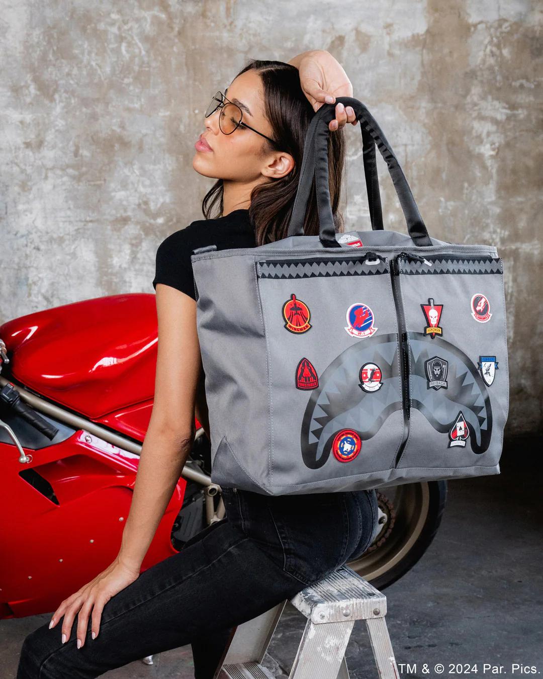 TOP GUN FLIGHT CREW OFFICIAL COLLAB PILOT TOTE | Sprayground Latest