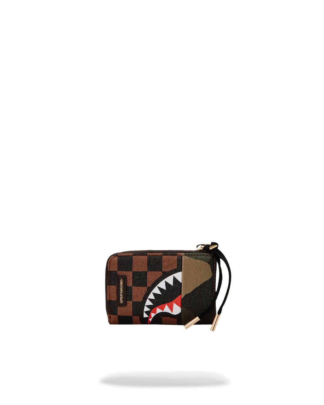 EXTERIOR GOLD ZIP POCKET SHARKS IN PARIS WALLET | Sprayground Signature