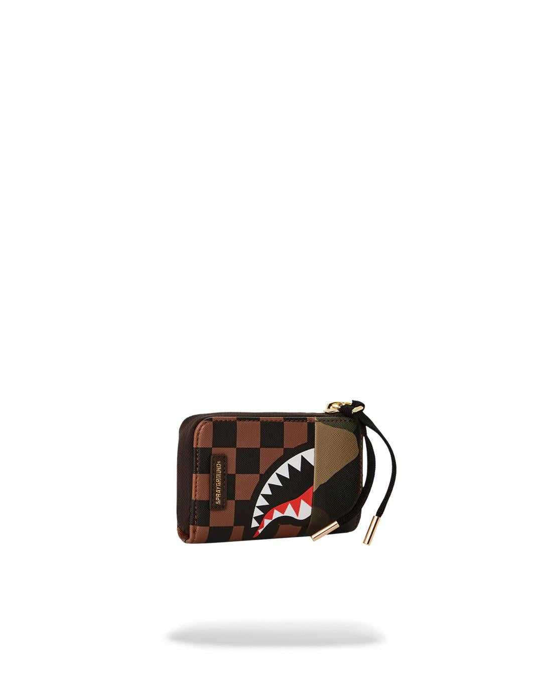 EXTERIOR GOLD ZIP POCKET SHARKS IN PARIS WALLET | Sprayground Signature