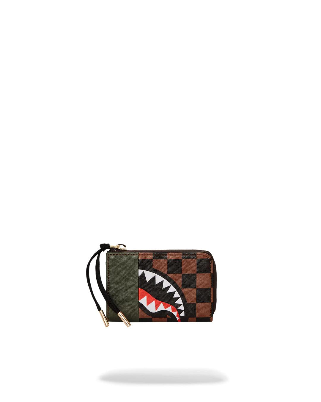 EXTERIOR GOLD ZIP POCKET SHARKS IN PARIS WALLET | Sprayground Signature