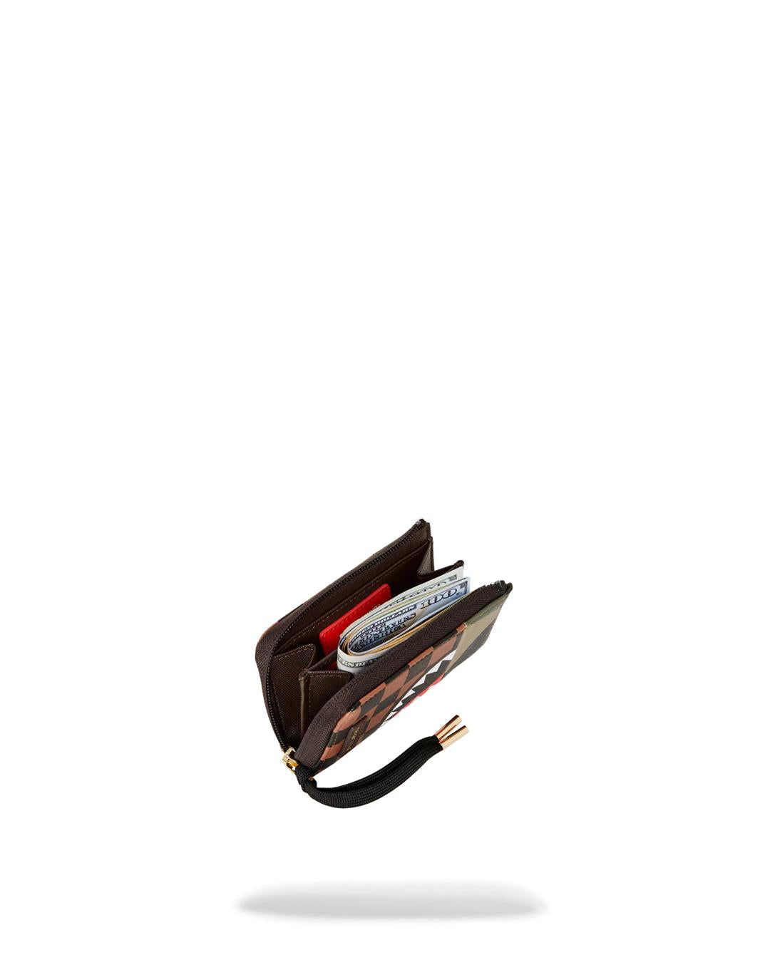 EXTERIOR GOLD ZIP POCKET SHARKS IN PARIS WALLET | Sprayground Signature