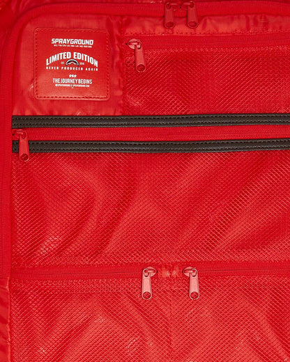 EXTERIOR GOLD ZIP POCKET SHARKS IN PARIS JETSETTER CARRY-ON LUGGAGE | Sprayground Trending