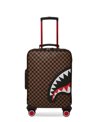 EXTERIOR GOLD ZIP POCKET SHARKS IN PARIS JETSETTER CARRY-ON LUGGAGE | Sprayground Trending