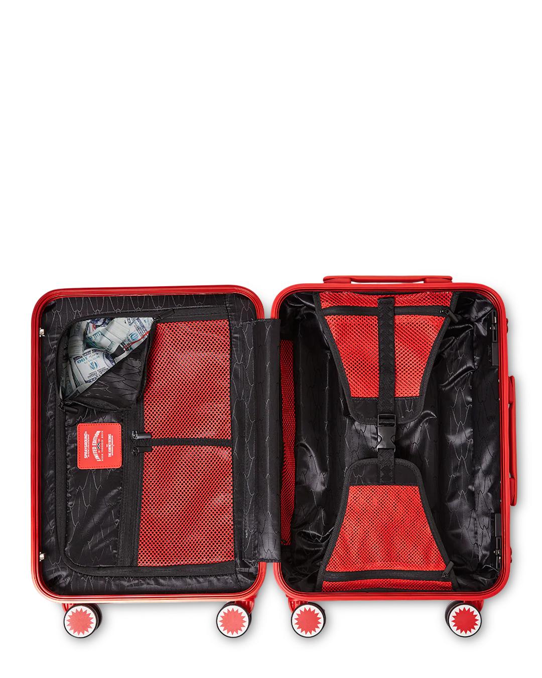 MOLDED SHARKITECTURE RED HARDSHELL CARRY-ON LUGGAGE | Sprayground Exclusive