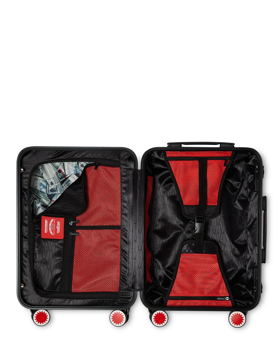 MOLDED SHARKITECTURE BLACK HARDSHELL CARRY-ON LUGGAGE | Sprayground Signature