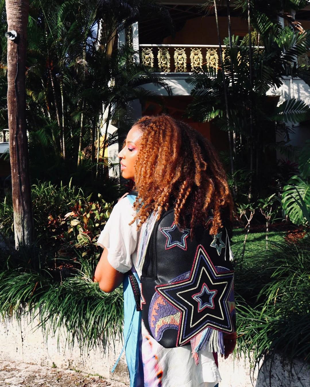 STAR RACER A.I.7 SANDFLOWER COLLAB BEADED BACKPACK | Sprayground Latest