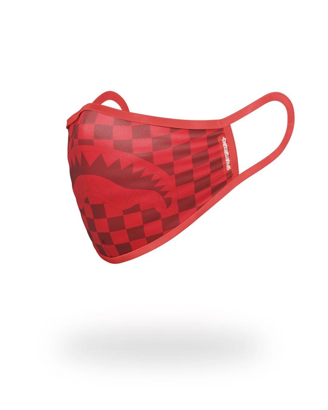 SHARKS IN PARIS (RED) FORM-FITTING MASK | Sprayground Featured