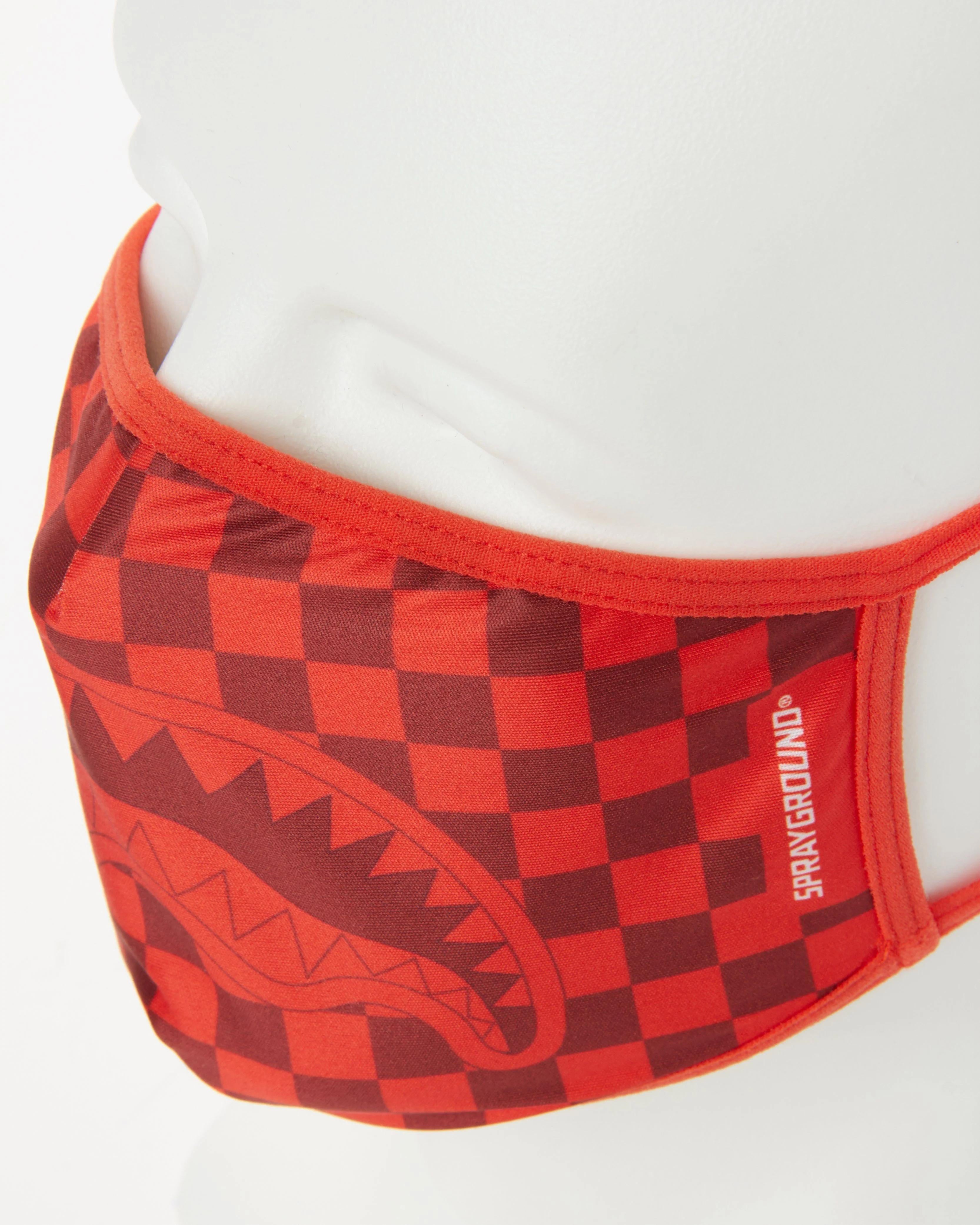 SHARKS IN PARIS (RED) FORM-FITTING MASK | Sprayground Featured