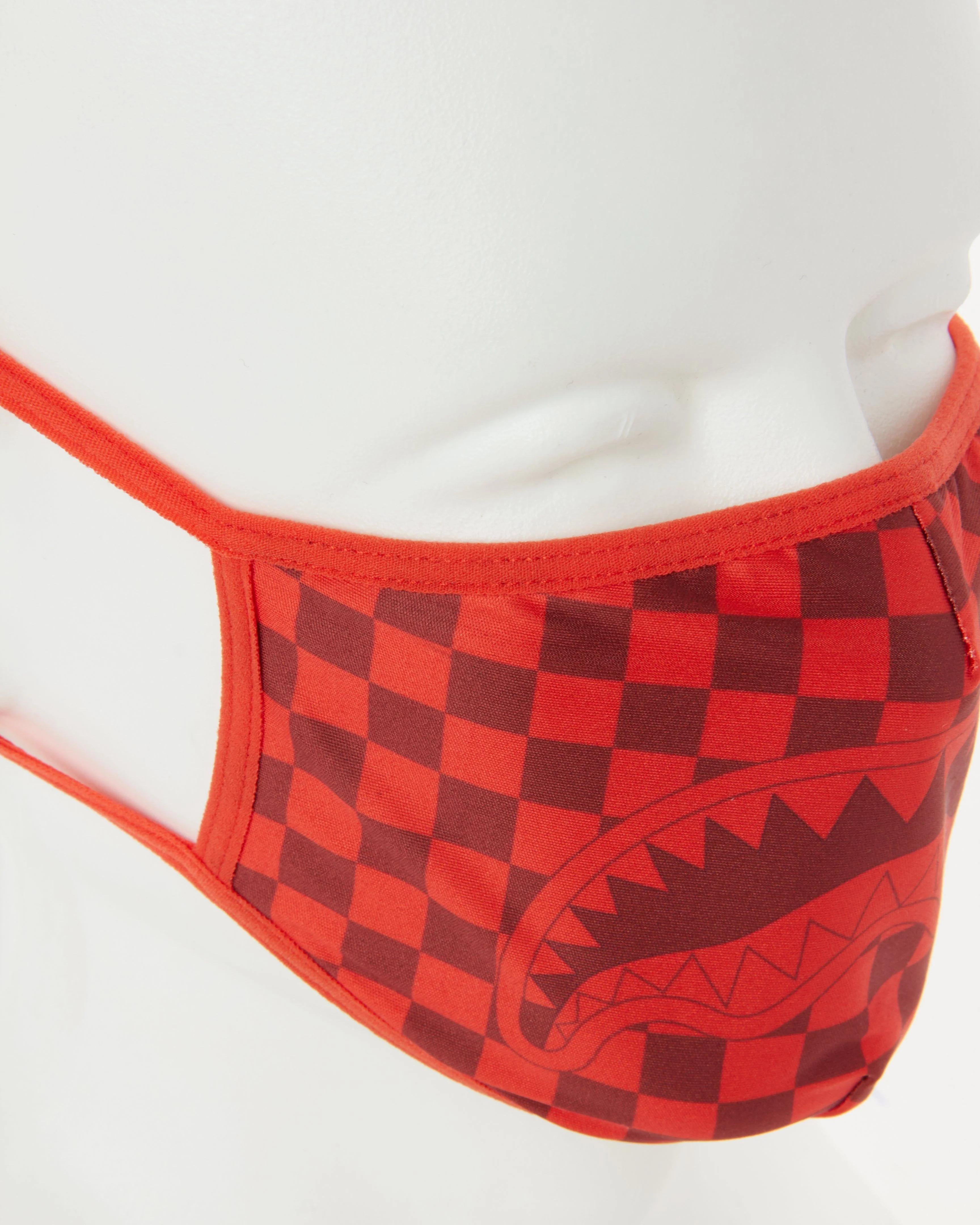 SHARKS IN PARIS (RED) FORM-FITTING MASK | Sprayground Featured