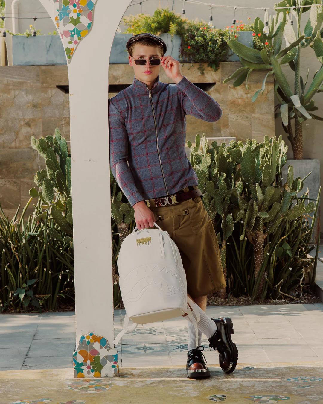 GOLD BRICK LUXE WHITE BACKPACK | Sprayground Latest