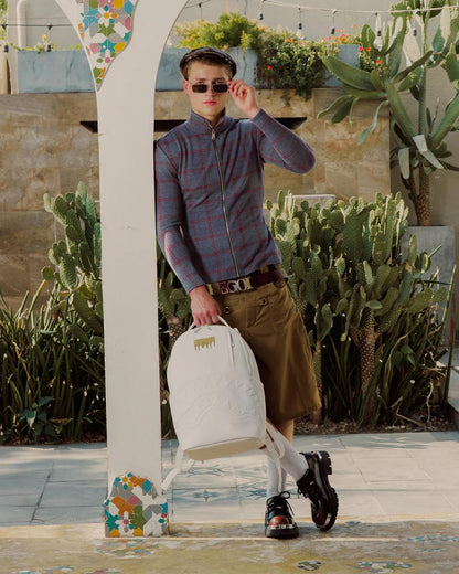 GOLD BRICK LUXE WHITE BACKPACK | Sprayground Latest