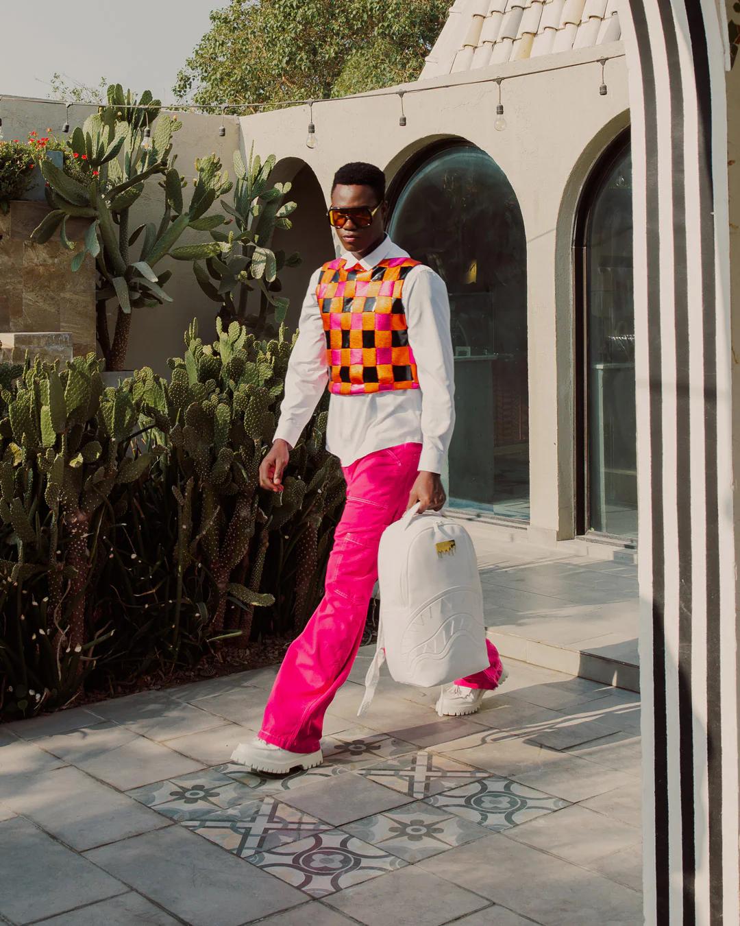GOLD BRICK LUXE WHITE BACKPACK | Sprayground Latest
