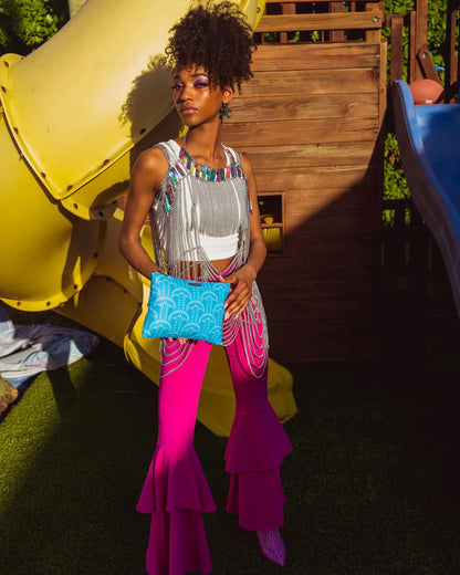 ILLUCHAINS TURQ CROSSOVER CLUTCH | Sprayground Everyday